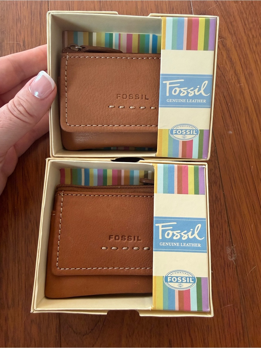 Fossil Brown Leather Card & Coin Wallet